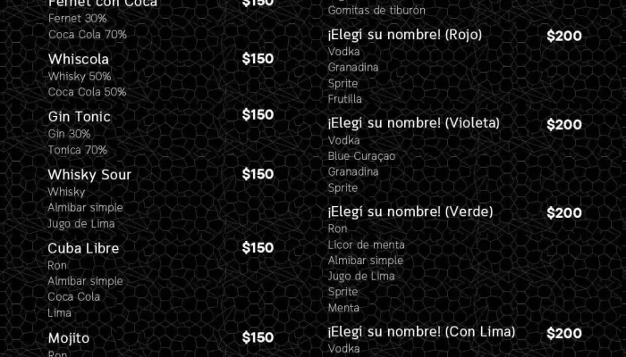 Primera Ronda Bar -  Menu - Col. del Sacramento