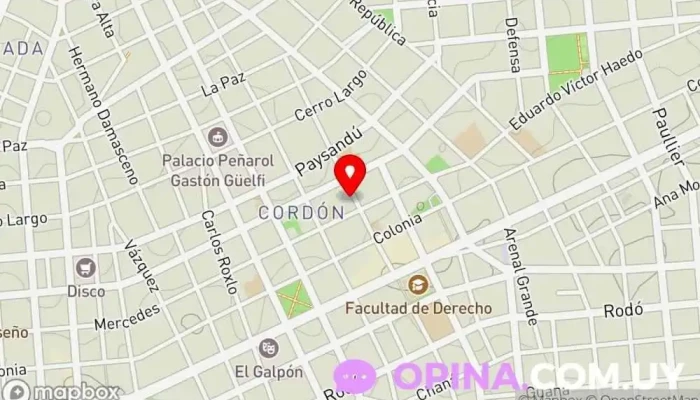 mapa de Psicolibros Universitario Librería en Montevideo