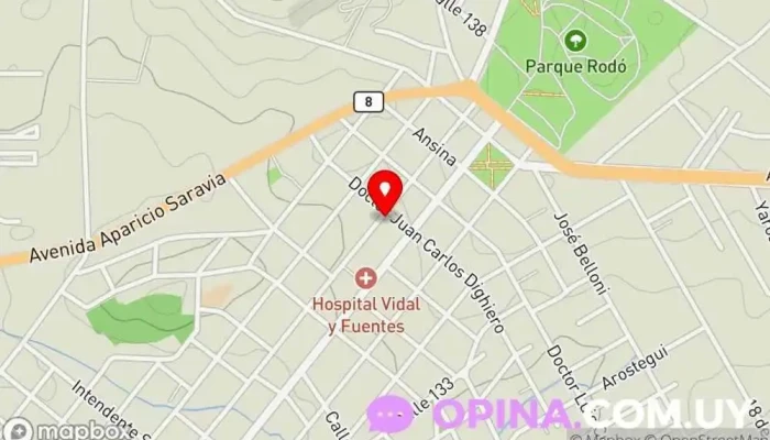 mapa de Psiquiátrico ASSE Clínica psiquiátrica en Minas