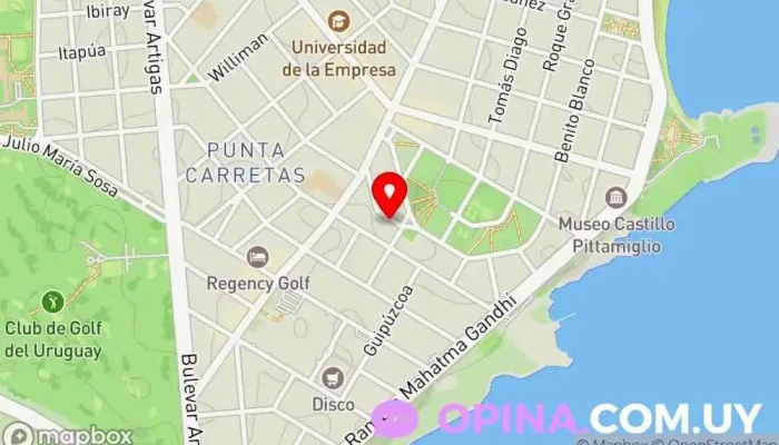 mapa de Punta Carretas  en Montevideo