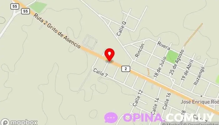 mapa de Punto Cero Rodó Pizzería en José Enrique Rodó