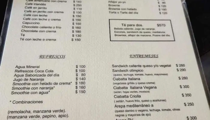 Pv Lounge Menu - Montevideo