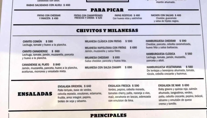 Pyg -  Menu - Montevideo
