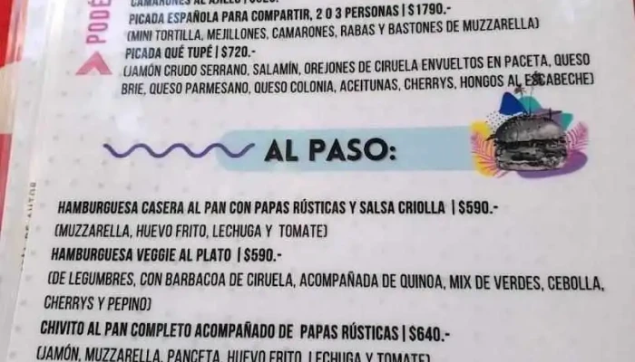 Que Tupe Menu - Col. del Sacramento
