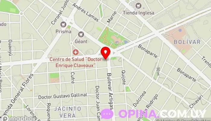 mapa de Queens Institute of English Academia de idiomas en Montevideo