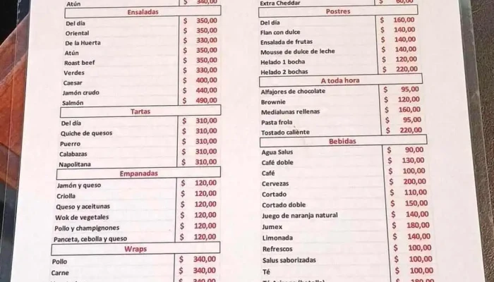 Quinto Bar -  Menu - Montevideo