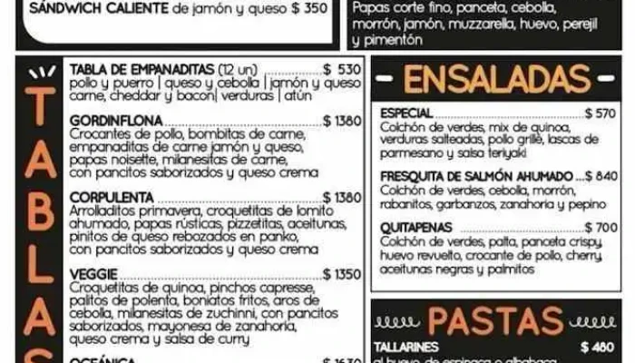 Quitapenas -  Menu - Atlántida