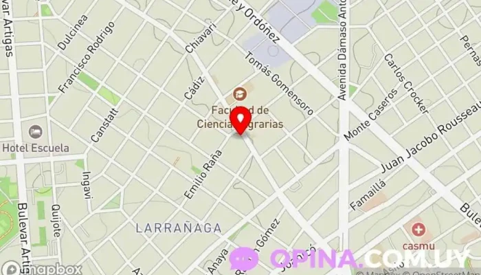 mapa de radio auto Taller de reparación de automóviles en Montevideo