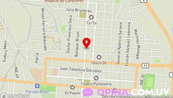 mapa de RadioDent Canelones | Estudios Radiográficos Radiología odontológica, Laboratorio de radiografías en Canelones