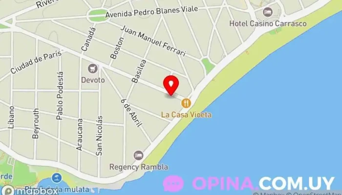 mapa de Raíz Propiedades Agencia inmobiliaria en Montevideo