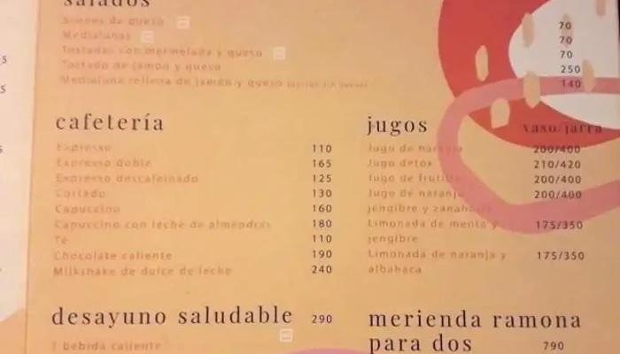 Ramona Centro -  Menu - Montevideo
