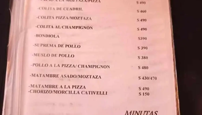 Rancho El Reencuentro -  Menu - Florencio Sánchez