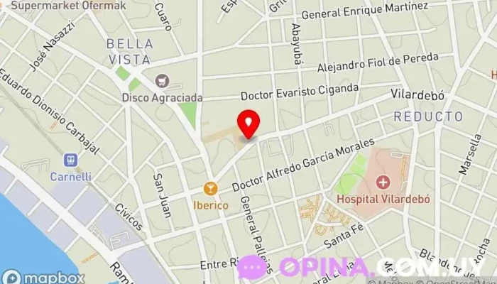 mapa de Red de Atención Primaria Metropolitana Servicio de salud ocupacional en Montevideo