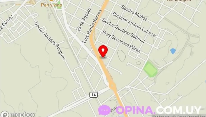 mapa de REDBROU Banco en Durazno