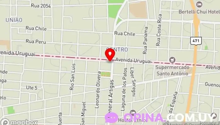 mapa de Redpagos Banco en Chuy