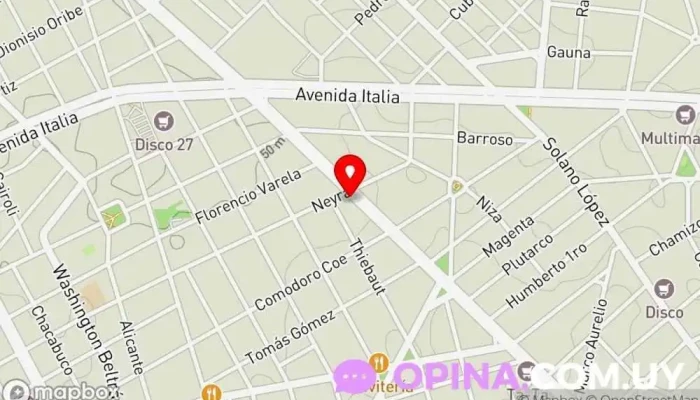 mapa de Residencial las margaritas Clínica ambulatoria en Montevideo