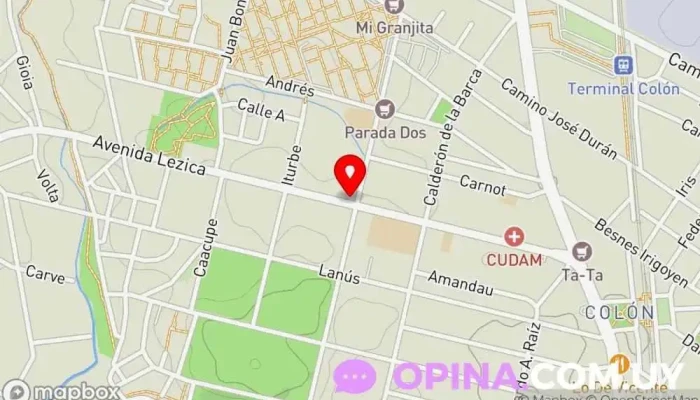 mapa de Residencial Teagarden Atención a personas mayores, Comercio en Montevideo