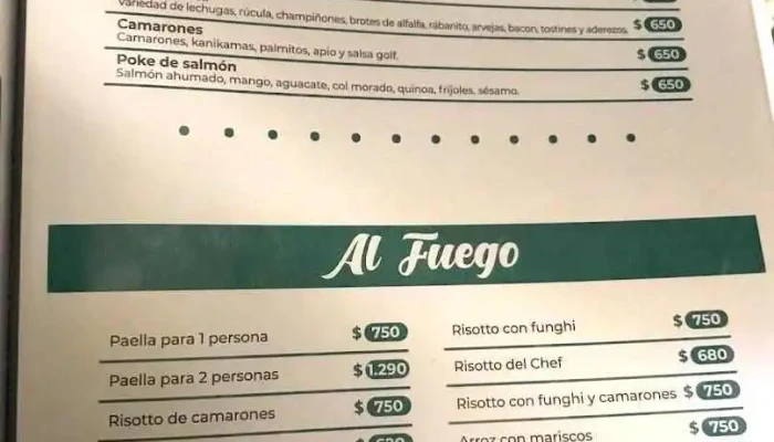 Restaurant Charrua Menu - Punta del Este