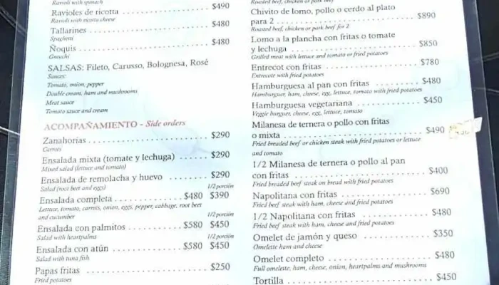 Restaurant Don Pedro -  Menu - Col. del Sacramento