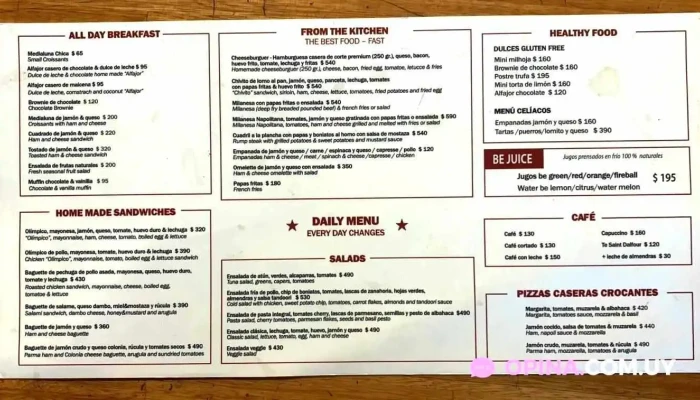 Restaurant Patriaaeropuerto Internacional De Carrasco Menu - Montevideo