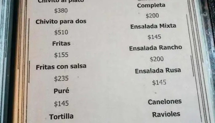 Restaurante El Rancho -  Menu - Trinidad