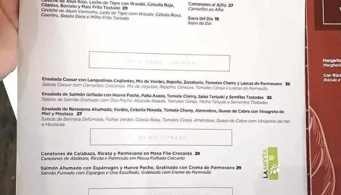 Restaurante Las Brisas -  Menu - Punta del Este