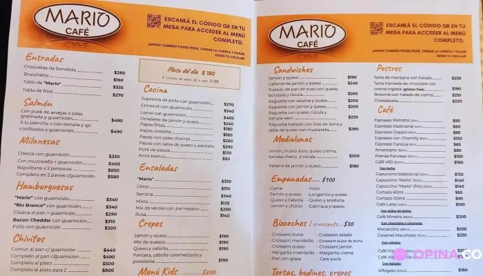Restaurante Mario Cafe Menu - Rio Branco