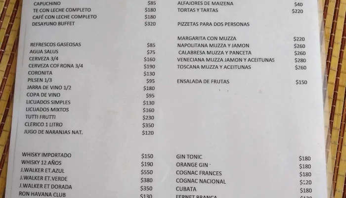 Rex Cafe -  Menu - Piriápolis