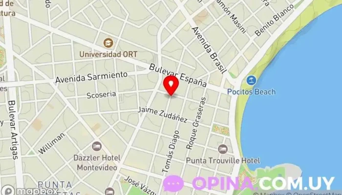 mapa de Rinaldi Propiedades Agencia inmobiliaria en Montevideo