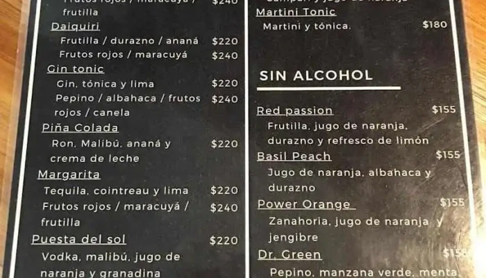 Rincon Del Aguila Menu - Villa Argentina