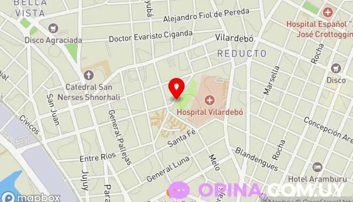 mapa de Rincón del Reducto Baby Fútbol Club deportivo, Club de fútbol en Montevideo