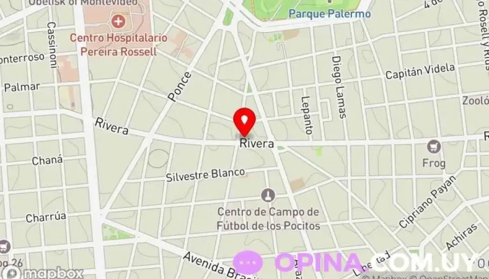 mapa de Rivera Flores Floristería, Mercado de flores, Tienda de regalos, Vivero en Montevideo