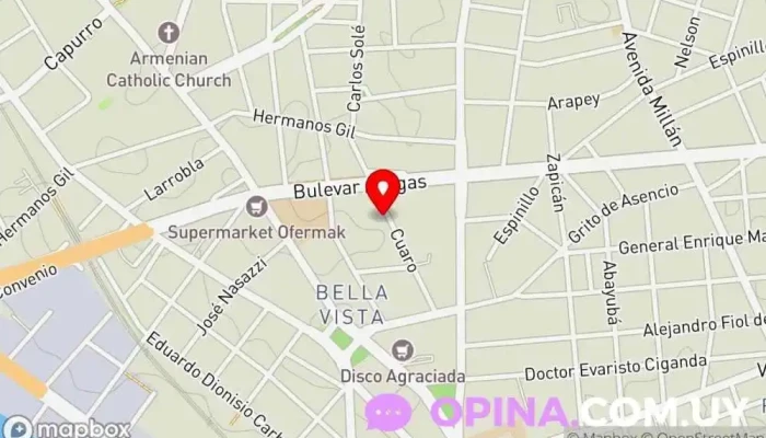 mapa de Roca Bienes Raíces Agencia inmobiliaria en Montevideo