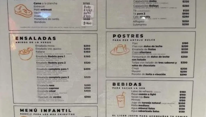 Rodelu Prado -  Menu - Montevideo