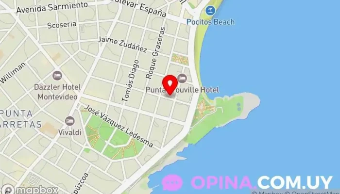 mapa de Rossana Bonora Propiedades Agentes inmobiliarios en Montevideo