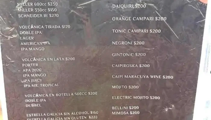 Rubia Fria Menu - Carmelo