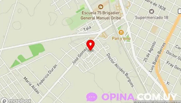 mapa de Salón Comunal Covidur 1 Sociedad de viviendas en Durazno