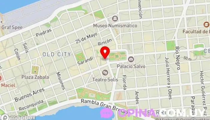 mapa de Salón Cuidadela - Agencia Oficial de timbres - Papelería Papelería en Montevideo