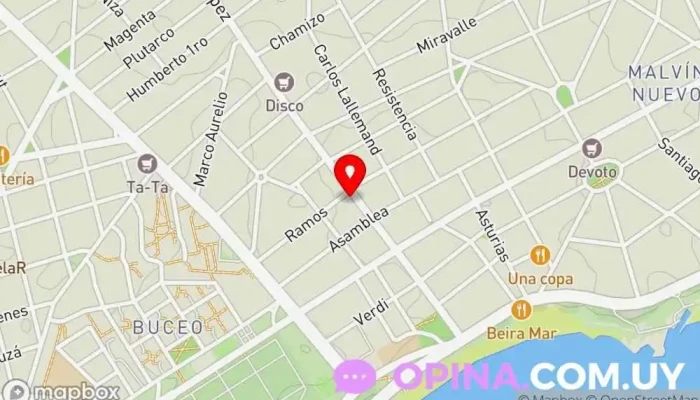 mapa de Salón Diamantis Kiosco, Copistería, Papelería en Montevideo