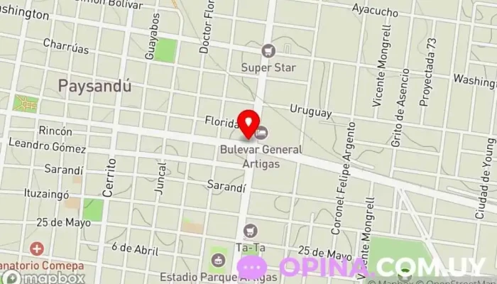 mapa de Salón Papiros Librería en Paysandú
