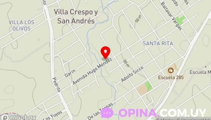 mapa de Salón Sol y Luna Kiosco, Almacén en Villa Crespo y San Andrés