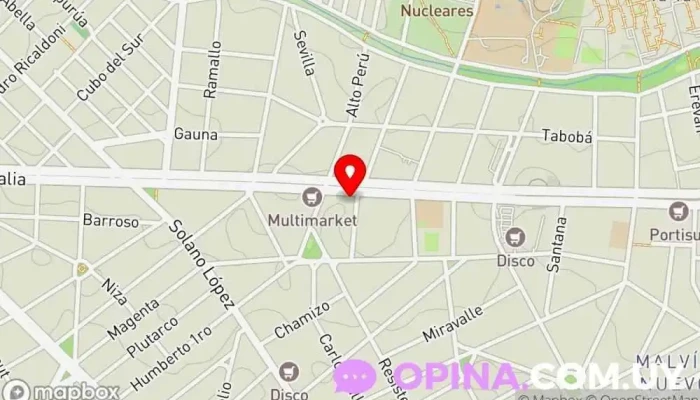 mapa de Salon y papelería Zank Comercio en Montevideo
