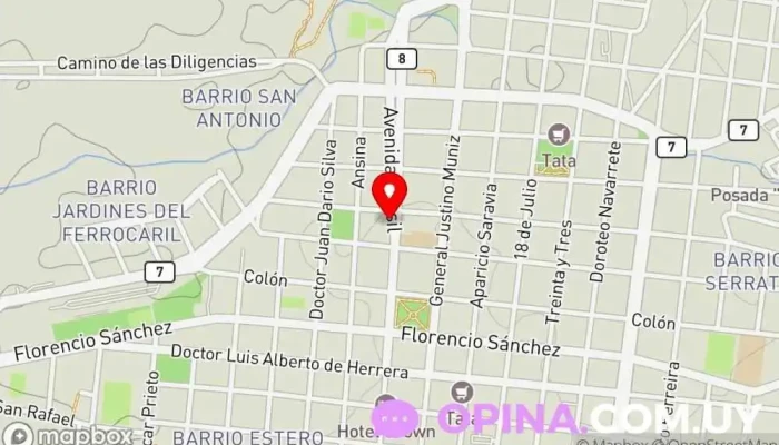 mapa de SAM Hospital privado en Melo