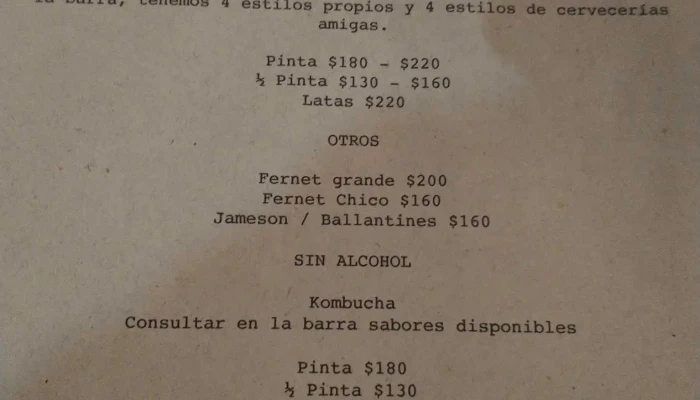 Sambo Menu - Ciudad de la Costa