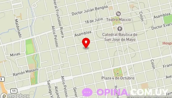 mapa de San José Artes marciales. Escuela de artes marciales en San José de Mayo