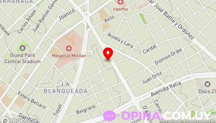 mapa de Sanatorio del Servicio Médico Integral Hospital privado, Hospital en Montevideo