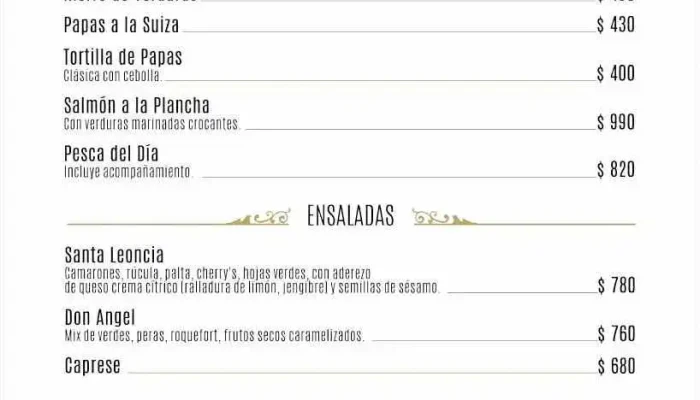Santa Leoncia Bar Grill Menu - Punta del Este