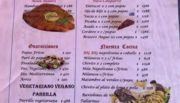 Santa Rita Restaurant Y Parrillada -  Menu - Col. del Sacramento