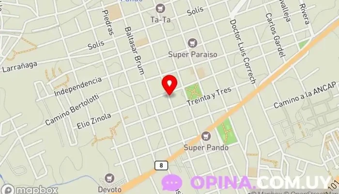 mapa de Seis Estrellas Academia de Fútbol Club deportivo en Pando