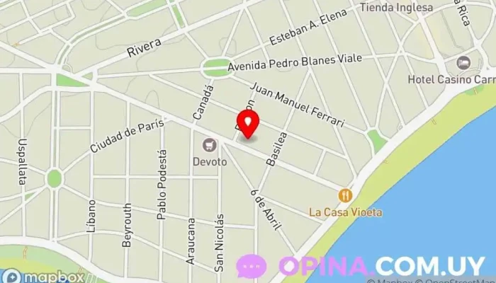 mapa de SEMM Policlínico Carrasco Centro médico en Montevideo